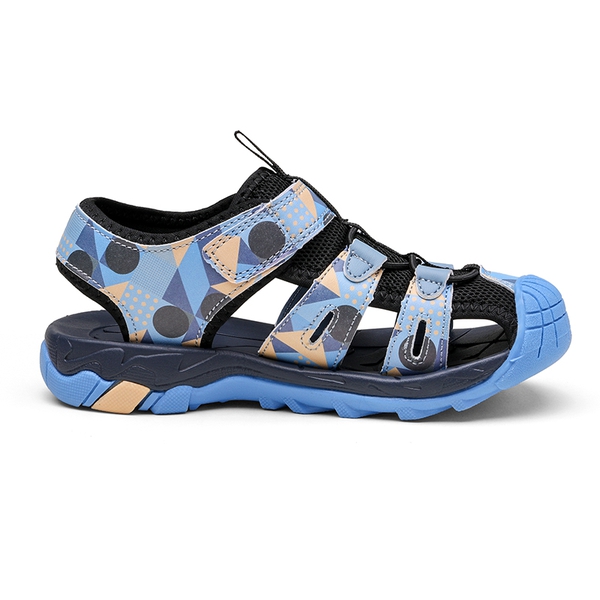 Kids Closed Toe Lightweight Athletic Sandals - BLUE BLACK YELLOW - 1